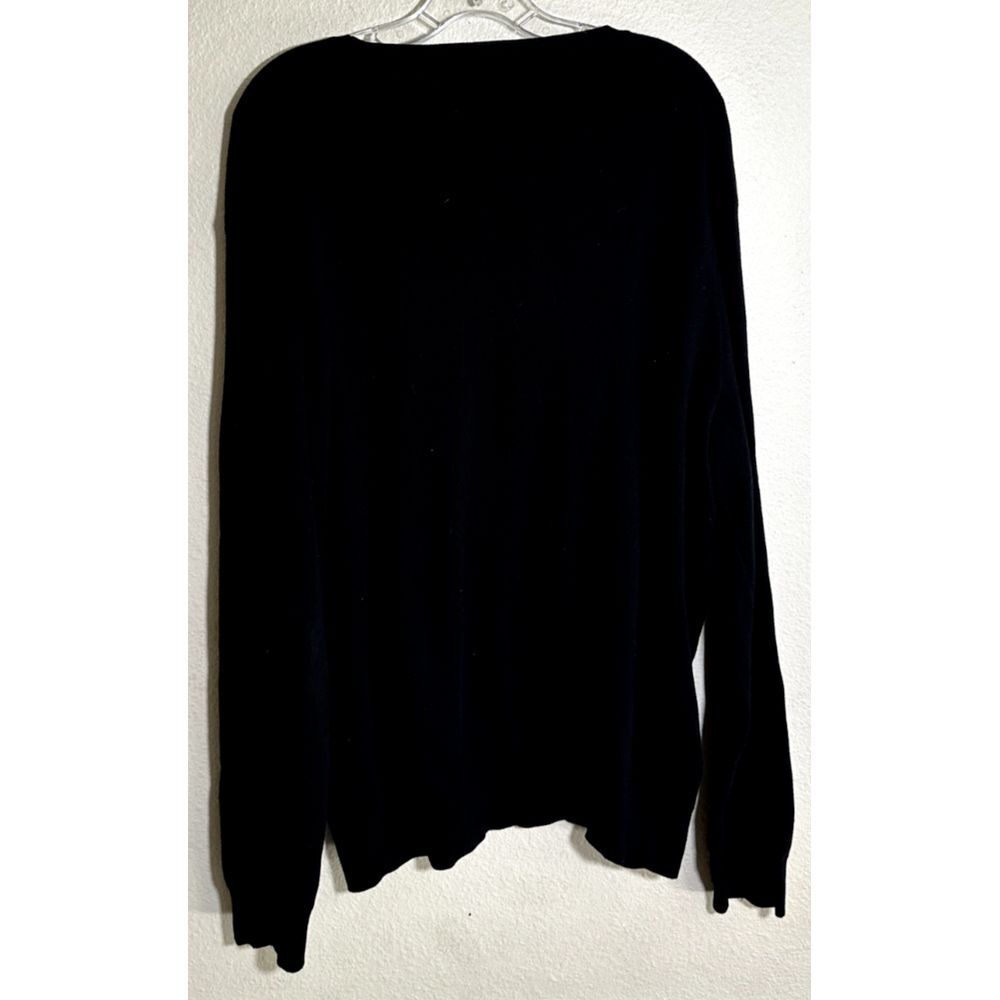POLO Ralph Lauren Jumper Mens XXL Black Pima Cotton V Neck Casual Purple Logo - Picture 3 of 6
